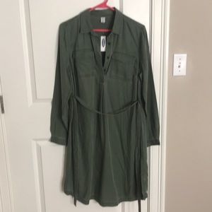 BNWT Old Navy Maternity Army Green Belted Dress